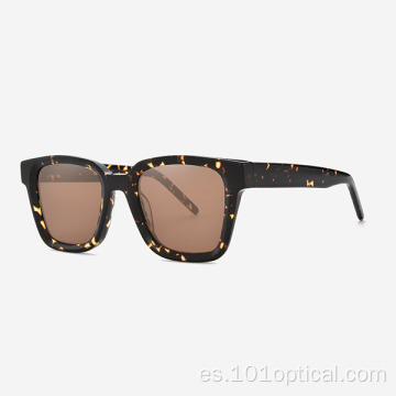 Gafas de sol de acetato de bisel cuadrado para mujeres y hombres